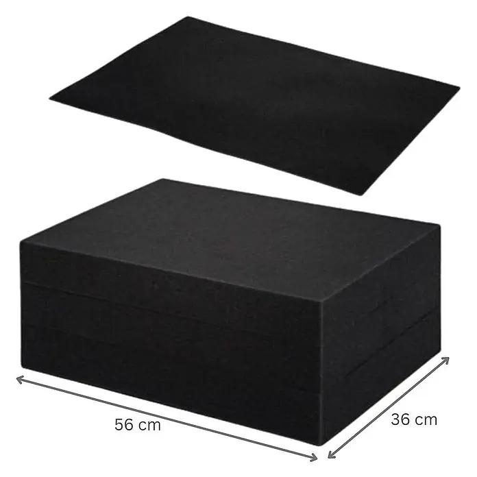 Proregal Euroboxen-Set 10x Eurobox NextGen Portable mit Rasterschaumstoff & Schaumstoffeinlage - Kunststoff, Grau, 10 Stk. - Schwarze, faltbare Matratze mit den Maßen 56 cm x 36 cm, ideal für Camping oder als Gästebett. Einfach zu verstauen und vielseitig einsetzbar.