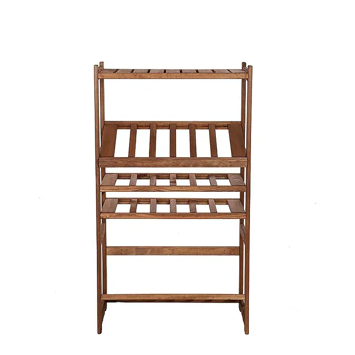 Proregal Flaschenregal & Weinregal SPREEWALD für 12 Flaschen - L x B x H: 33 x 70 x 124 cm, Holz - Aufnahme eines hölzernen Schuhregals mit offenem Design und mehreren Regalebenen, perfekt für die Organisation Ihrer Schuhe.