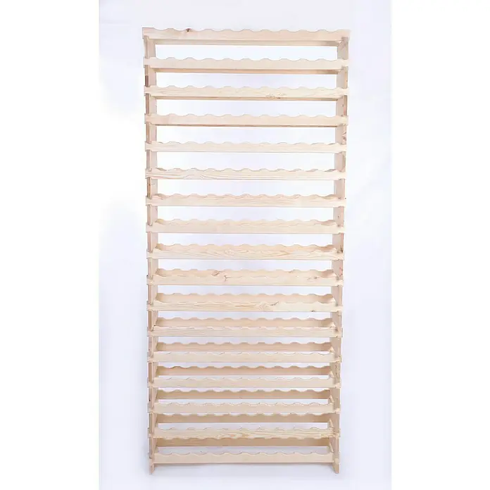 Proregal Flaschenregal Weinregal VINOTECA FLEX PRO für 170 Flaschen - L x B x H: 28 x 103 x 233 cm, Holz, Anzahl Böden: 17 Stk. - Ein naturbelassenes Weinregal aus hellem Holz mit gewellter Ablage für Weinflaschen bietet Platz für eine umfangreiche Weinsammlung.