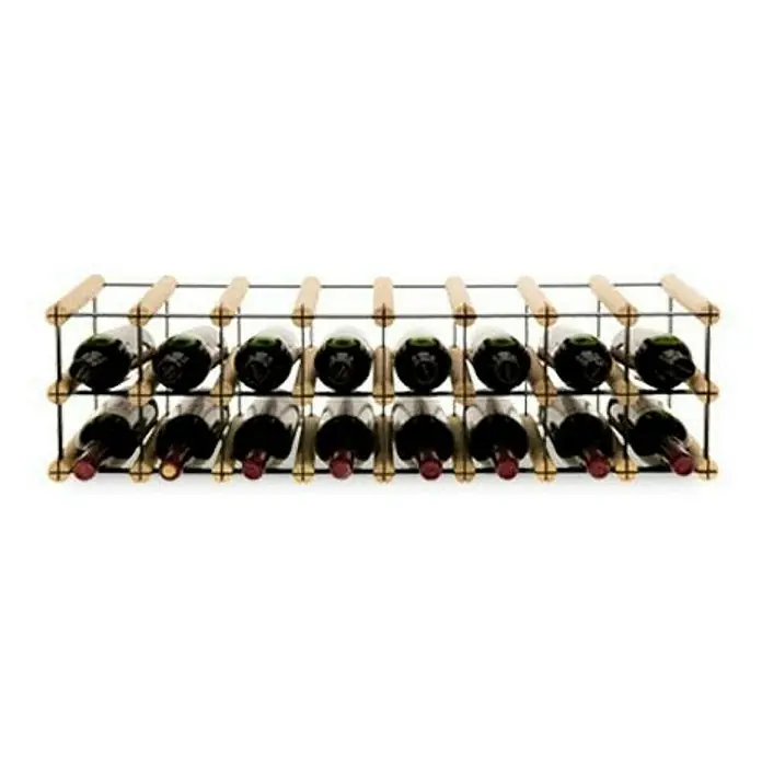 Proregal Flaschenregal Modulares Weinregal VINOTECA MOD METAL für 8x1 Flaschen - L x B x H: 24,5 x 82,5 x 12,5 cm, Holz - Weinregal aus Holz und Metall mit zwölf Weinflaschen, ideal zur stilvollen Aufbewahrung und Präsentation Ihrer Lieblingsweine.