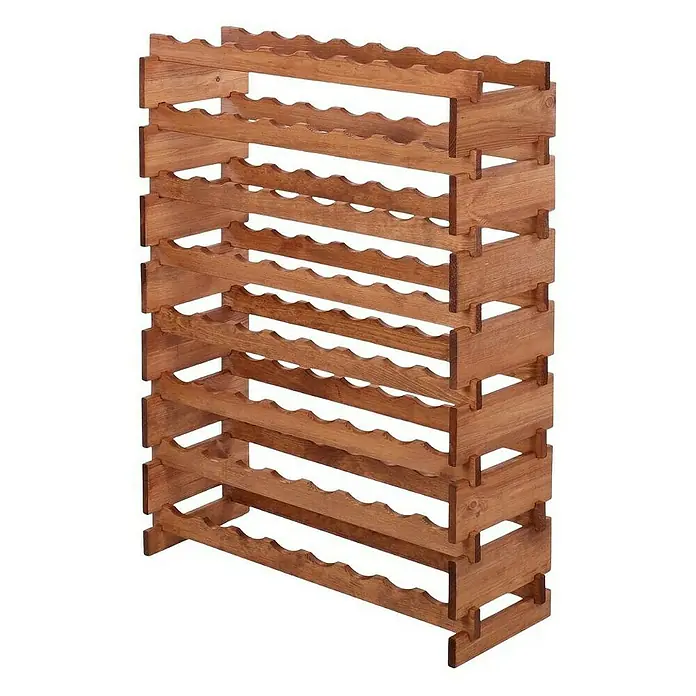 Proregal Flaschenregal Weinregal VINOTECA FLEX PRO für 68 Flaschen - L x B x H: 28 x 84 x 107 cm, Holz, Anzahl Böden: 8 Stk. - Holzfarbenes, modulares Weinregal zur stilvollen und sicheren Aufbewahrung Ihrer Weinflaschen. Praktisches Weinregal für bis zu 40 Flaschen.