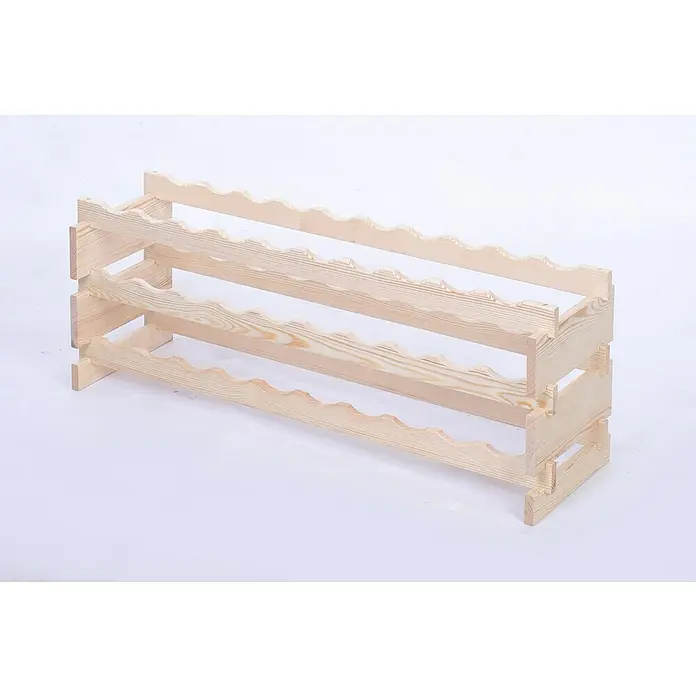 Proregal Flaschenregal Weinregal VINOTECA FLEX PRO für 30 Flaschen - L x B x H: 28 x 103 x 37 cm, Holz - Dieses Bild zeigt ein Weinregal aus Holz, das für die Lagerung von Weinflaschen konzipiert ist.