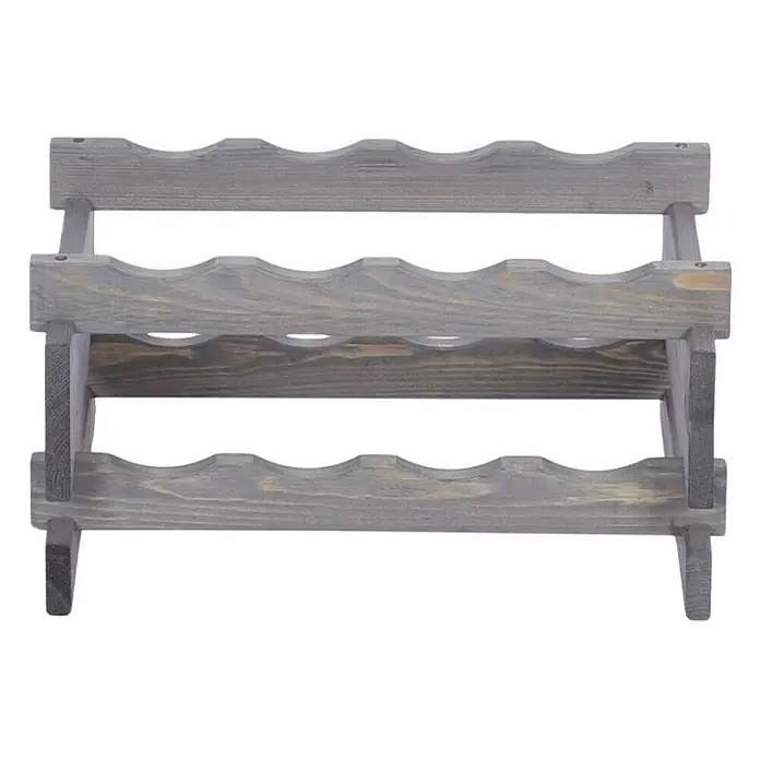 Proregal Flaschenregal Weinregal VINOTECA FLEX PRO für 8 Flaschen - L x B x H: 28 x 46 x 23 cm, Holz, Anzahl Böden: 2 Stk. - Dieses graue Holz Weinregal bietet Platz für mehrere Flaschen und verleiht Ihrem Zuhause einen rustikalen Charme. Ideal zur Weinlagerung.