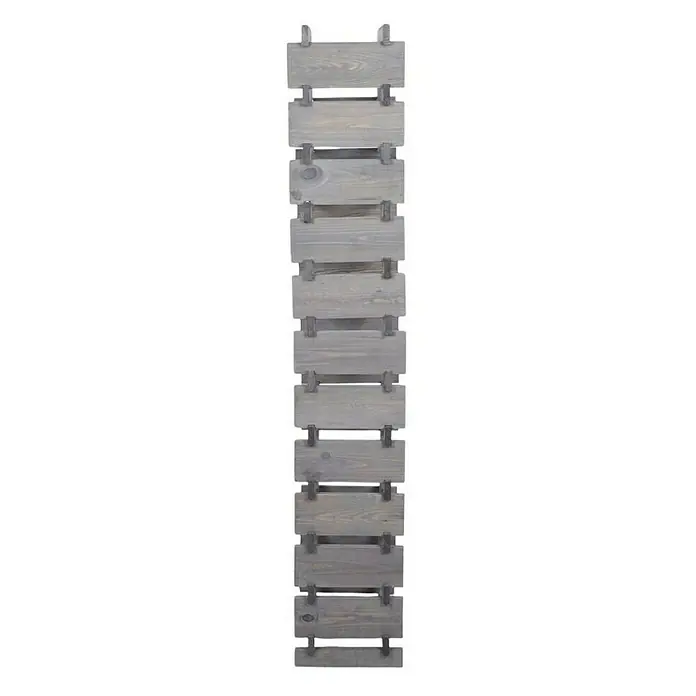 Proregal Flaschenregal Weinregal VINOTECA FLEX PRO für 48 Flaschen - L x B x H: 28 x 46 x 163 cm, Holz, Anzahl Böden: 12 Stk. - Dekoratives Holzpaneel mit grau gewaschenen Holzplanken für eine rustikale Wanddekoration mit einzigartigem Vintage-Charme.