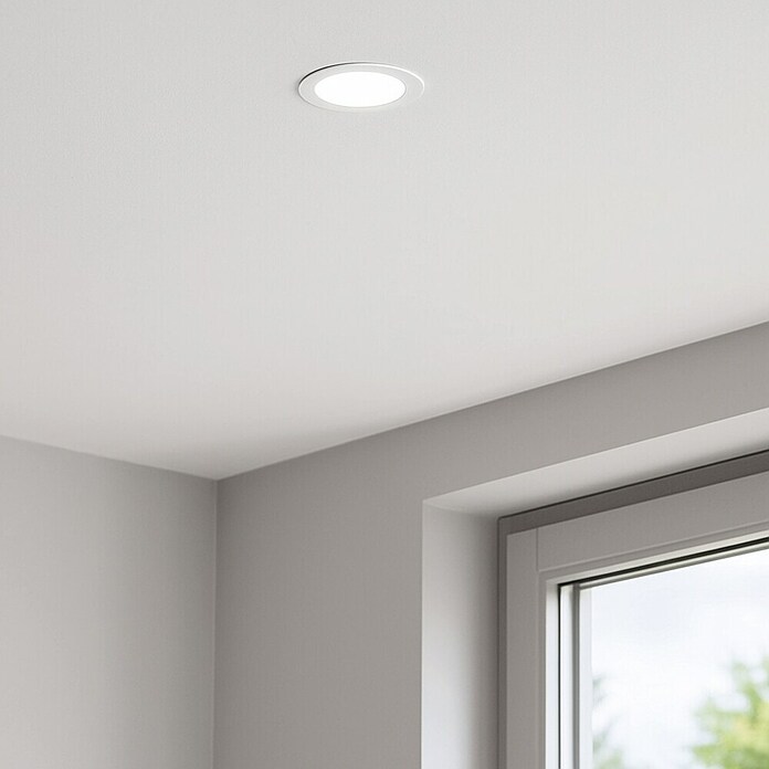 Eglo Downlight empotrable LED redondo IDUN-E (12 W, Ø x Al: 21,6 x 3,1 cm, Blanco frío) | BAUHAUS