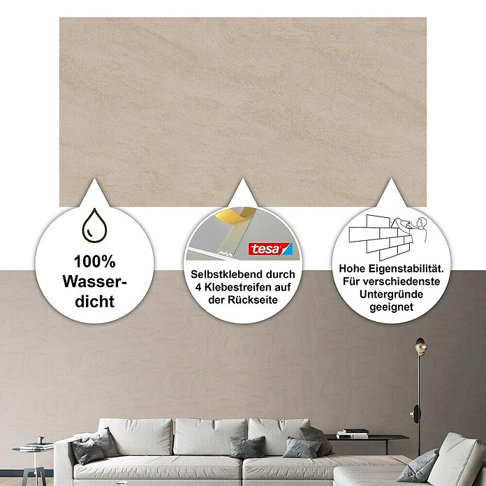 Bariperfil Aqua Wandverkleidung (60 x 30 cm, Creme)