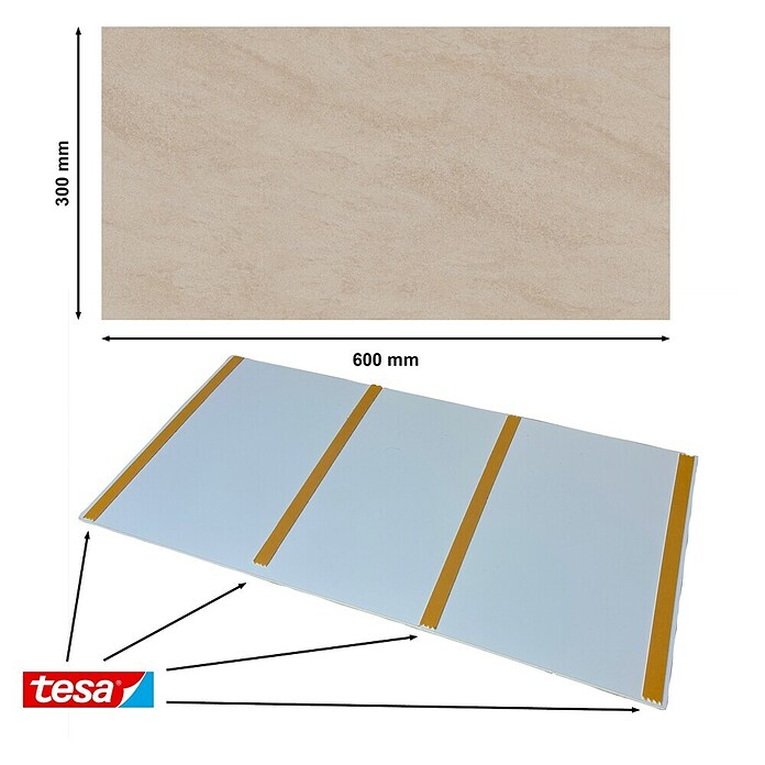Bariperfil Aqua Wandverkleidung (60 x 30 cm, Creme)