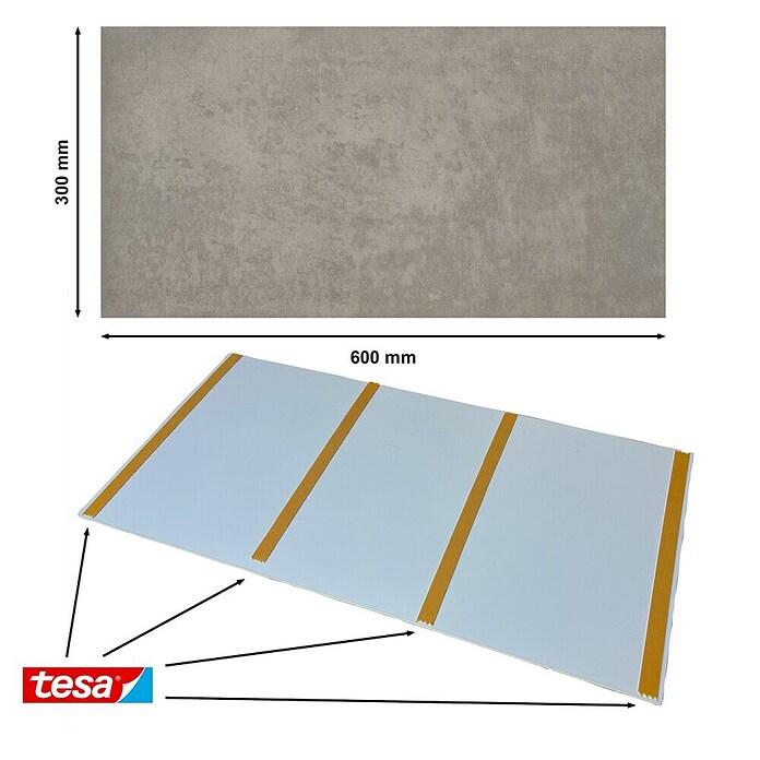 Bariperfil Aqua Wandverkleidung (60 x 30 cm, Zementgrau)