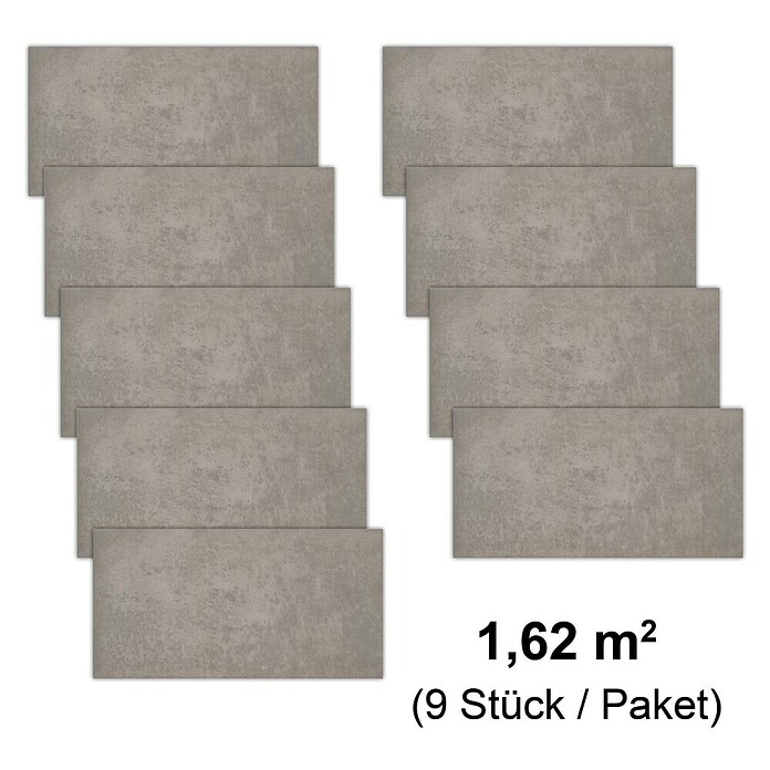 Bariperfil Aqua Wandverkleidung (60 x 30 cm, Zementgrau)