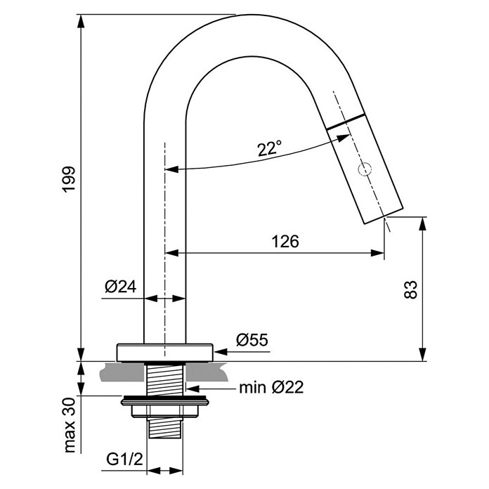 Ideal Standard Ceraline Fonteinkraan (Chrome, Glanzend) | BAUHAUS