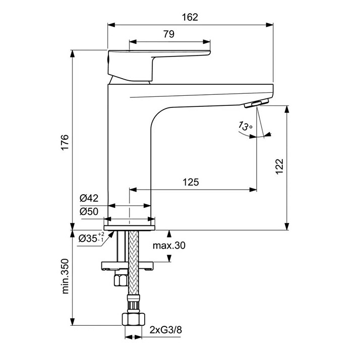 Ideal Standard Cerafine O Wastafelkraan (Zwart, Mat) | BAUHAUS