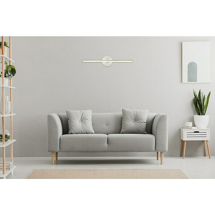 Globo LED-Wandleuchte Pepe (10 W, B x H: 608 x 130 mm, Silber, Neutralweiß) | BAUHAUS