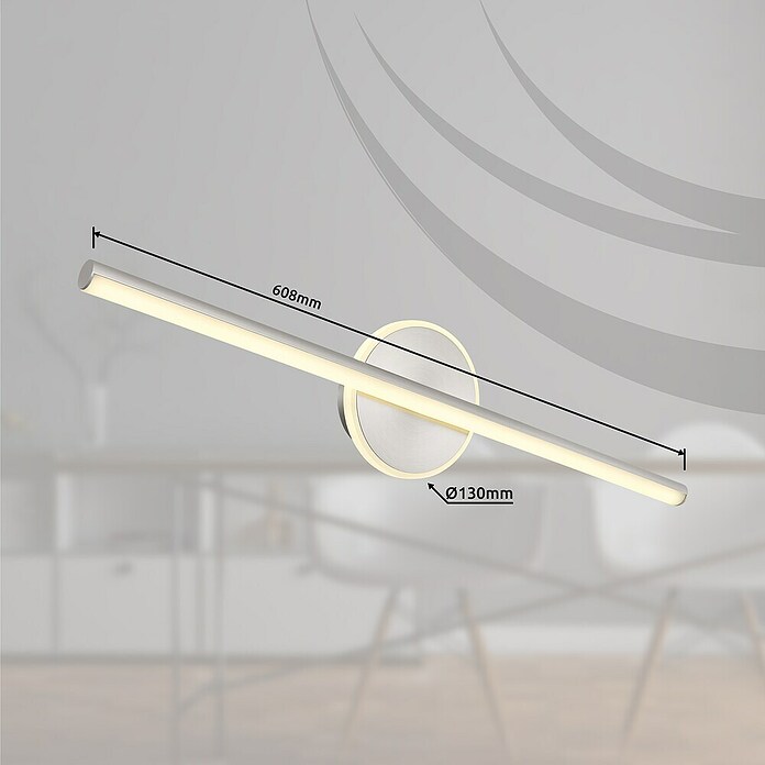 Globo LED-Wandleuchte Pepe (10 W, B x H: 608 x 130 mm, Silber, Neutralweiß) | BAUHAUS