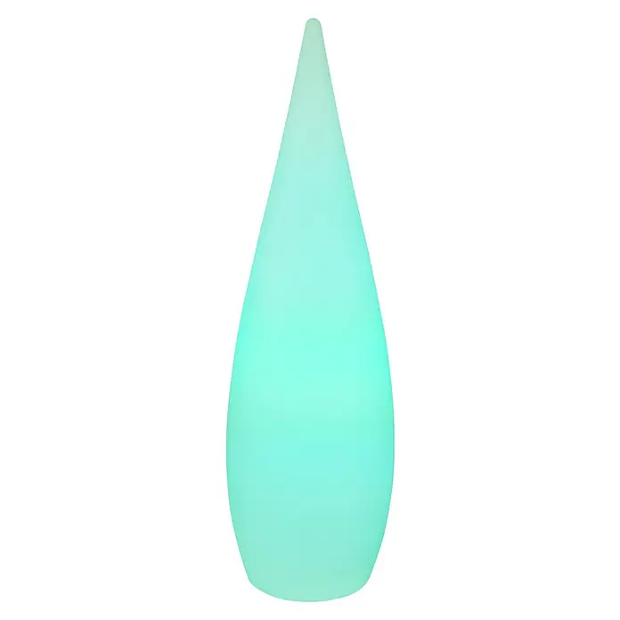 Globo Außenstehleuchte Vascon - Netzbetrieben, 10 W, Weiß, Mit Leuchtmittel, RGB, Ø x H: 36 x 120 cm - Elegante tropfenförmige Leuchte in Türkis, die jedem Raum ein modernes Flair verleiht. Ideal als stimmungsvolle Beleuchtung.