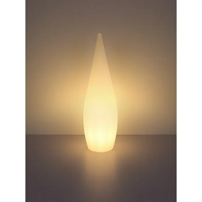 Globo Lámpara de pie para exterior Vascon - Funcionamiento en red, 10 W, Blanco, Con bombillas, RGB, Ø x Al: 36 x 120 cm - Lámpara brillante en forma de lágrima que emite una luz suave y cálida creando una atmósfera relajante. La lámpara tiene un diseño minimalista y elegante.