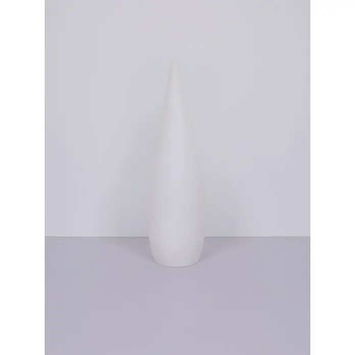 Globo Lámpara de pie para exterior Vascon - Funcionamiento en red, 10 W, Blanco, Con bombillas, RGB, Ø x Al: 36 x 120 cm - Un objeto decorativo blanco en forma de lágrima. El diseño moderno hace de esta escultura un atractivo en cualquier habitación.