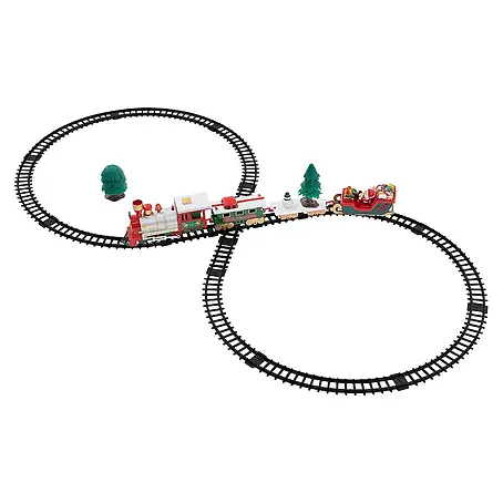 ECD Germany  LED-Weihnachtsdekofigur Weihnachtszug Set 22 Teile Weihnachtsbahn Spielzeugzug Kinder Deko Zug