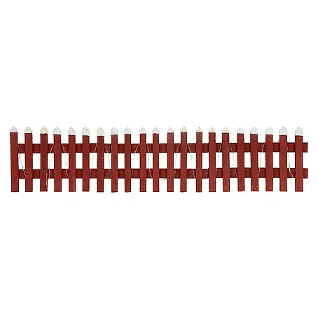 ECD Germany  LED-Weihnachtsdekofigur Deko Holz Zaun Mini Gartenzaun Mini-Lattenzaun