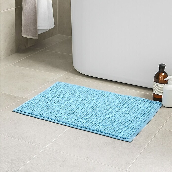 MSV Alfombra de baño Chenille (40 x 60 cm, Azul claro) | BAUHAUS