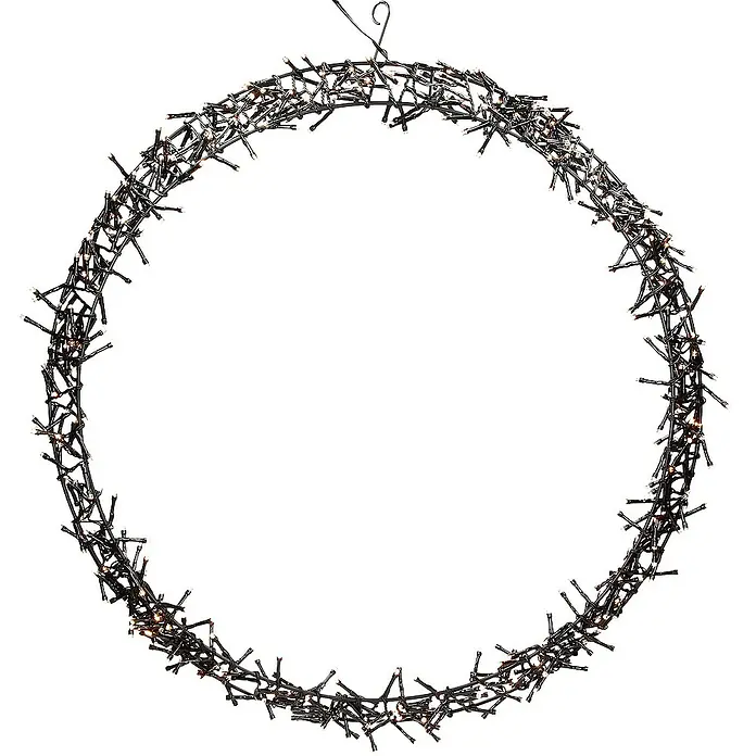 ECD Germany LED-Weihnachtsdekofigur Wandkranz Hängekranz Weihnachts Kranz Lichterkranz Dekorationskranz - 58 x 6,5 x 58 cm, Schwarz, Netzbetrieben, LED - Dekorativer LED-Lichterkranz, ideal für festliche Beleuchtung und zur stimmungsvollen Dekoration im Innen- und Außenbereich.