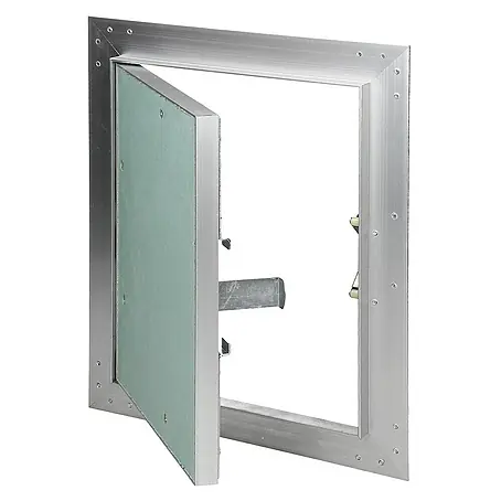ECD Germany  Montagezubehör für Trockenbau Reinigungsklappe 200x250mm Aluminium/Grün Wand/Decke integrierbar
