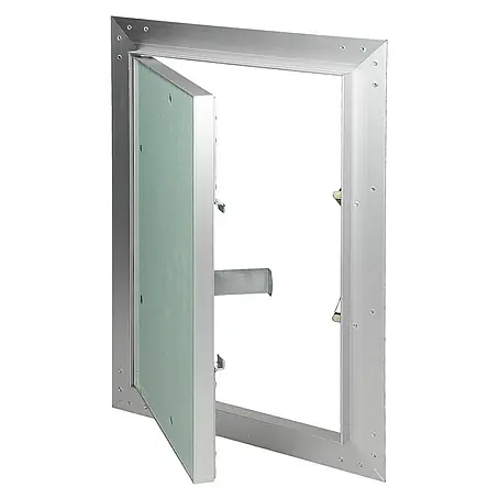 ECD Germany  Montagezubehör für Trockenbau Reinigungsklappe 200x300mm Aluminium/Grün Wand/Decke integrierbar