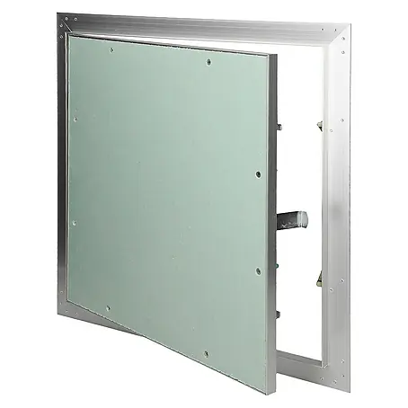 ECD Germany  Montagezubehör für Trockenbau Reinigungsklappe 500x500mm Aluminium/Grün Wand/Decke integrierbar