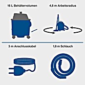Scheppach Elektro-Nass- & Trockensauger VC16 (1 200 W, Behältervolumen: 16 l, Manuell) | BAUHAUS
