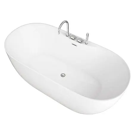 Home Deluxe  Freistehende Badewanne LENI inkl. silberner Armatur