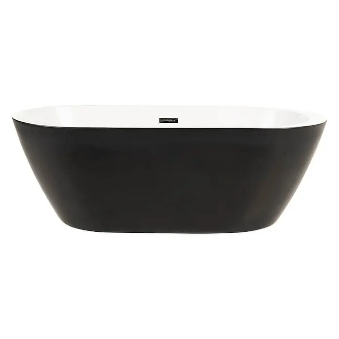 Home Deluxe Freistehende Badewanne CODO - Schwarz - Freistehende Badewanne in Schwarz und Weiß. Elegantes Design für luxuriöse Badezimmer, ideal zum Entspannen und Genießen.