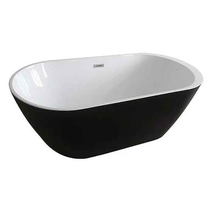 Home Deluxe Freistehende Badewanne CODO - Schwarz - Freistehende Badewanne in Schwarz und Weiß. Die moderne ovale Form und das elegante Design machen sie zum Blickfang im Badezimmer.