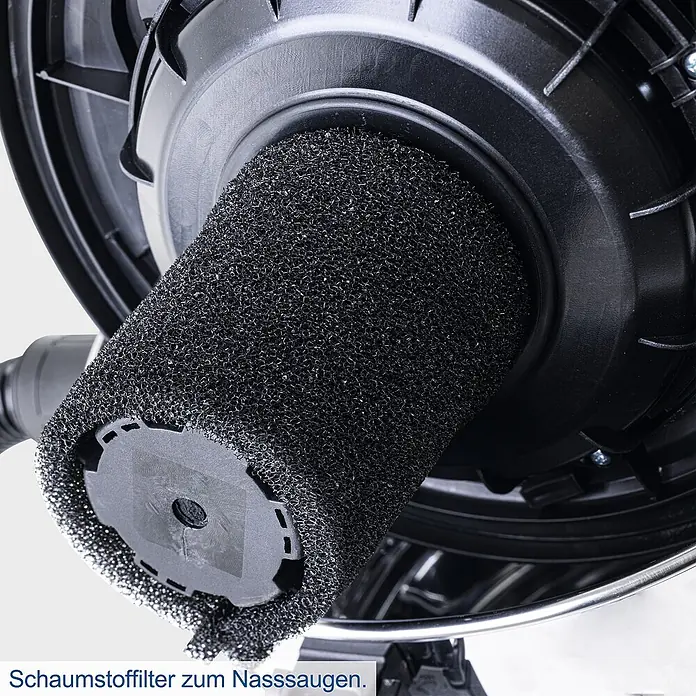 Scheppach Elektro-Nass- & Trockensauger VC25 - Behältervolumen: 25 l, Manuell - Schaumstofffilter für Nasssauger.