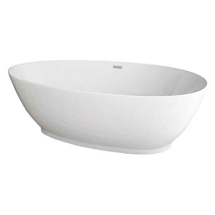 Home Deluxe Freistehende Badewanne DELIA - Weiß - Freistehende, ovale Badewanne in Weiß mit modernem Design für luxuriöse Badezimmer, die Entspannung und Stil vereint.\n