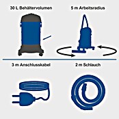 Scheppach Elektro-Nass- & Trockensauger VC30v2 (1 200 W, Behältervolumen: 30 l, Manuell) | BAUHAUS
