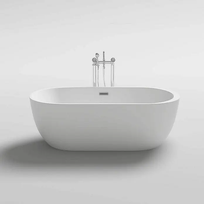 Home Deluxe Freistehende Badewanne CODO - Weiß - Freistehende Badewanne aus Sanitäracryl mit Armaturen in Chrom. Luxuriöse Badewanne für ein stilvolles Badezimmer.