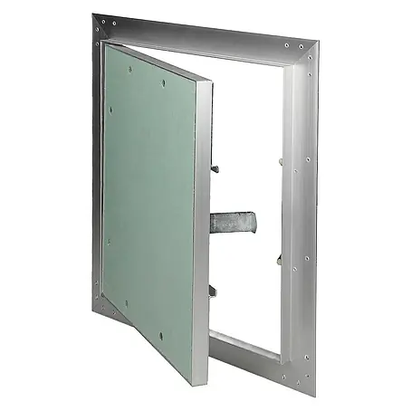 ECD Germany  Montagezubehör für Trockenbau Reinigungsklappe 250x300mm Aluminium/Grün Wand/Decke integrierbar