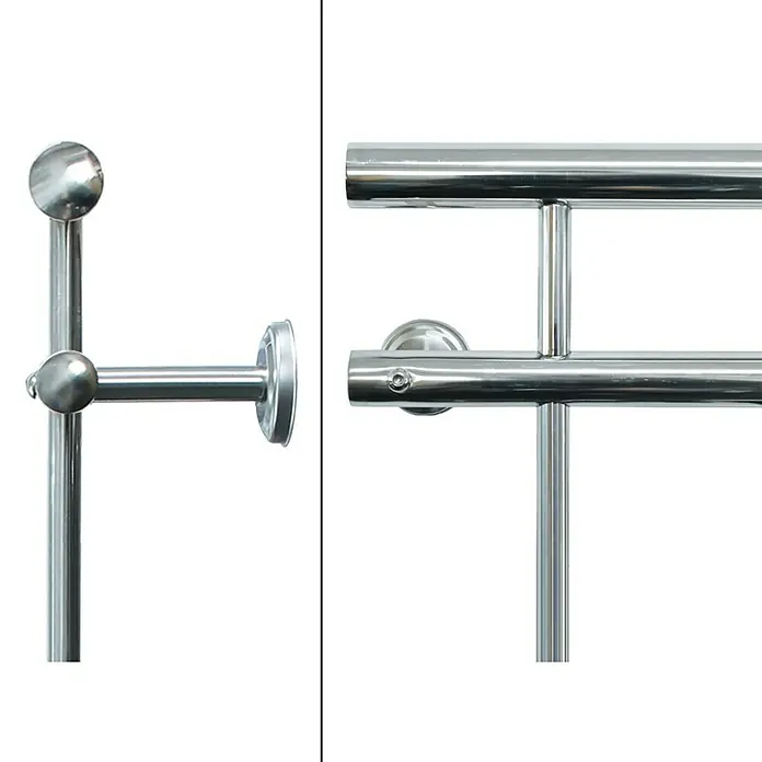 ECD Germany Fenstergitter Französischer Balkon aus Edelstahl Balkongeländer Balkongitter - B x H: 12,5 x 90 cm - Detailaufnahme eines eleganten Handtuchhalters aus Edelstahl, der Funktionalität und modernes Design vereint, für jedes Badezimmer geeignet.