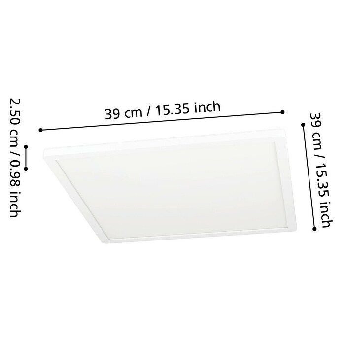 Eglo LED stropna svetilka Minerario  (20,2 W, Do x Š x V: 39 x 39 x 3 cm, Bela, Toplo bela) | 3016 - Deckenleuchte | CACB - Deckenleuchten | CAC - Indoorleuchten | CA - Beleuchtung | C - Elektro | BAUHAUS