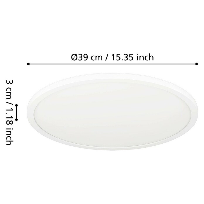 Eglo LED stropna svetilka Minerario  (20,2 W, Ø x V: 39 x 3 cm, Bela, Toplo bela) | 3016 - Deckenleuchte | CACB - Deckenleuchten | CAC - Indoorleuchten | CA - Beleuchtung | C - Elektro | BAUHAUS