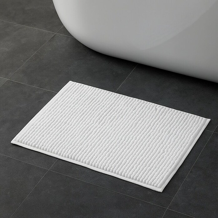 MSV Alfombra para baño Chenille (40 x 60 cm, Blanco)