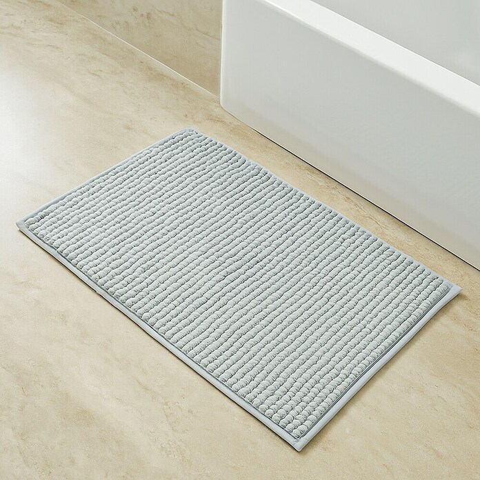 MSV Alfombra de baño Chenille (40 x 60 cm, Gris claro) | BAUHAUS