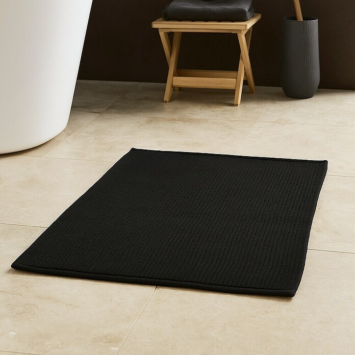 MSV Alfombra de baño Chenille (40 x 60 cm, Negro) | BAUHAUS