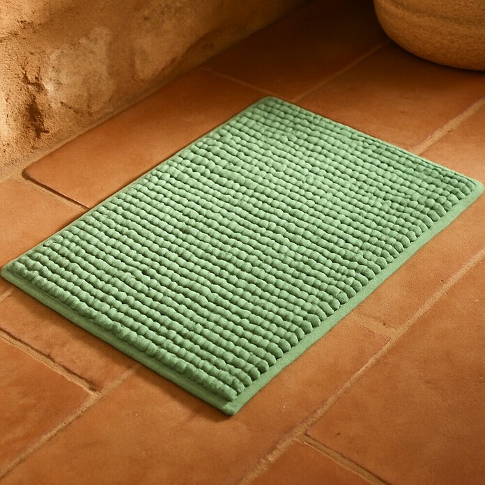 MSV Alfombra de baño Chenille (40 x 60 cm, Verde albahaca) | BAUHAUS