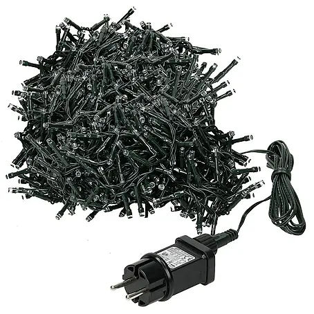 ECD Germany  LED-Lichterkette 400 LEDs 8m für Innen & Außen IP44 Kaltweiß