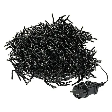 ECD Germany  LED-Clusterlichterkette 1512 LEDs 11m für Innen & Außen IP44 Warmweiß