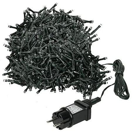 ECD Germany  LED-Lichterkette 1800 LEDs 36m für Innen & Außen IP44 Warmweiß