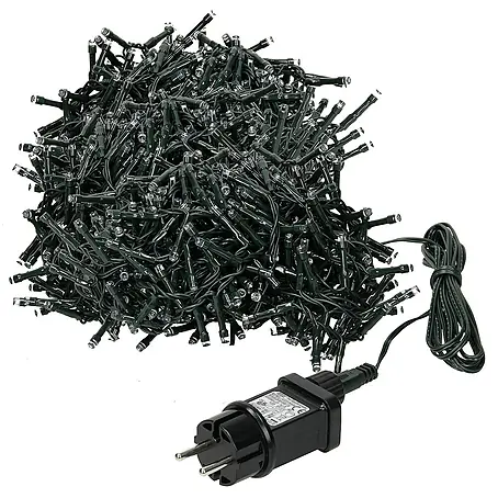 ECD Germany  LED-Lichterkette 1200 LEDs 24m für Innen & Außen IP44 Kaltweiß