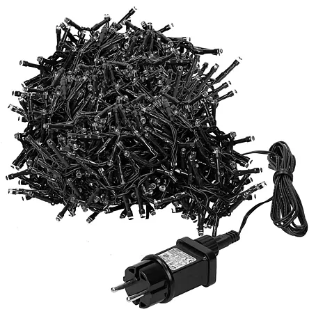 ECD Germany  LED-Clusterlichterkette 3000 LEDs 39m für Innen & Außen IP44 Kaltweiß