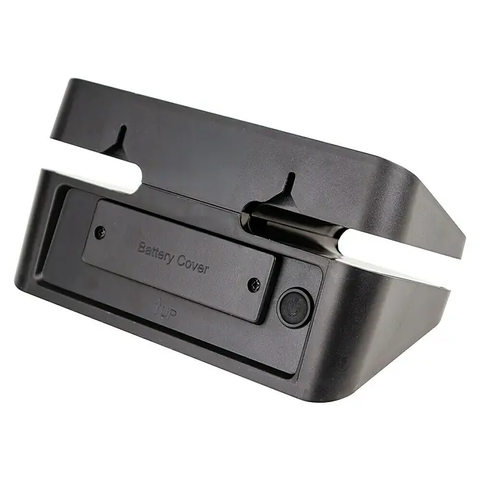 Arte confort Aplique solar para exterior Olvar - 2,5 W, Plástico, Blanco neutro, Negro - Producto negro con la etiqueta "Battery Cover", apto para fijación a la pared.