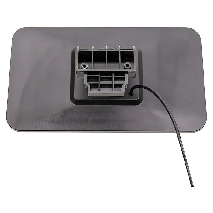 Arte confort Aplique solar para exterior Seyla - 3,5 W, Blanco neutro, Negro - Vista trasera de un soporte de TV negro con conexión de cable. Perfecto para un aspecto moderno y ordenado.